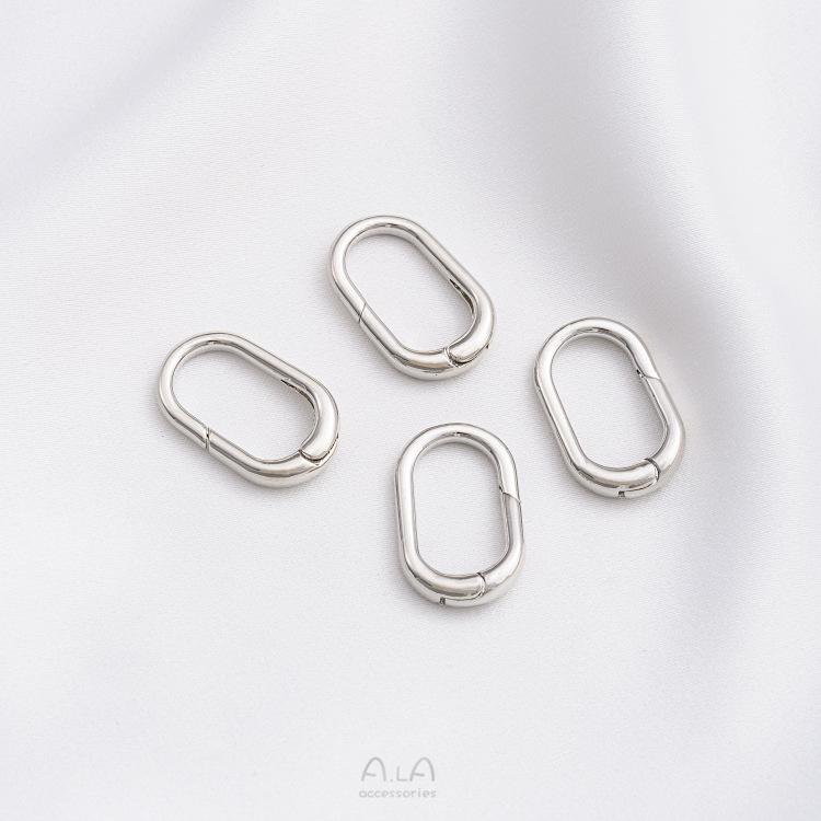 14K Gold-Filled Color-Preserving Oval Spring Clasp for DIY Pearl Chains