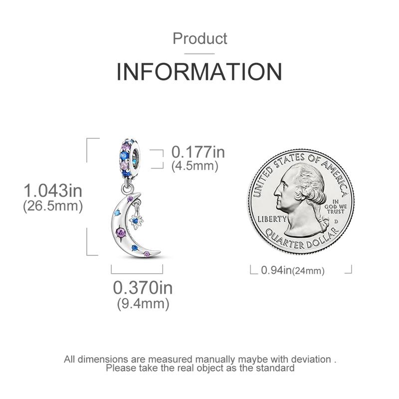 Charms Platablue And Purple Star And Moon Beads Fit Originalbracelets Charms For Women Jewelry Diy Making Gifts