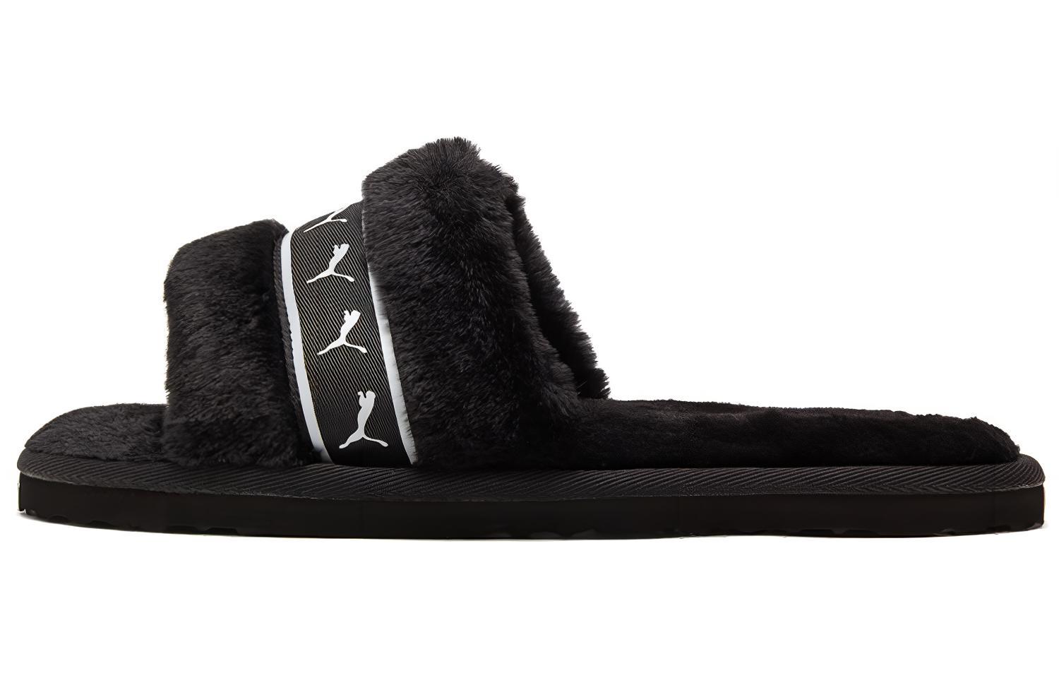 PUMA Fluff Remix Slide Black White Women s 385240-01 35.5