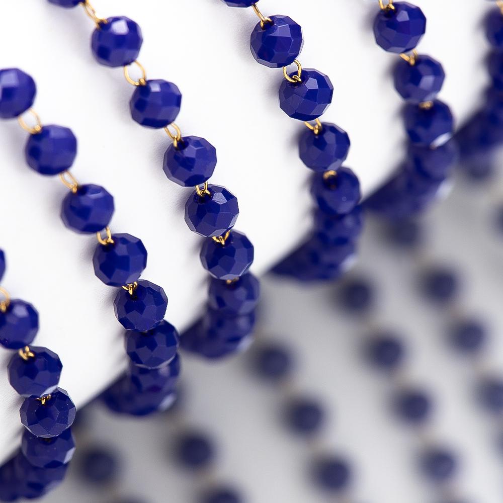 1Meter Royal Blue Crystal Stone Stainless Steel Chain Pink Beaded Chains for Necklace Bracelet Anklet Chain Jewelry Making DIY
