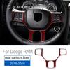 Carbon Fiber Steering Wheel Button Frame Cover for Dodge RAM 2016-2018 Interior Trim
