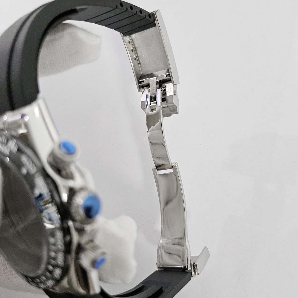 39mm Steel Color Watch Case Stainless Steel Sapphire Glass Silicone Strap Watches Accessories For Quartz VK63 Movement