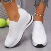 A Pair of Women'S Breathable, Stylish, Versatile Thick-Soled Wedge Sneakers for Casual Sports., Women Shoes