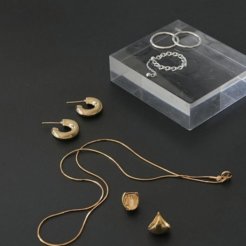 modernlike 14k gold-filled silver basic bold open ring earrings