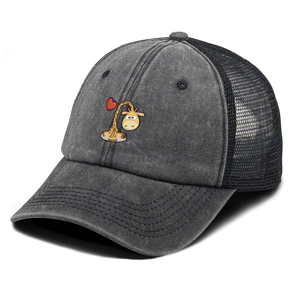 Adjustable Baseball Caps Cartoon Giraffe Printed Sun Hat Trendy Breathable Unisex Slouchy Cap For Unisex Women Outdoor Travel