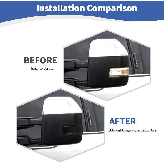 for F250 Outside Mirror Light Cover Trim Fit for Ford F250/F350/F450/F550 2017-2023 Smoked Black Exterior Accessories 2pcs
