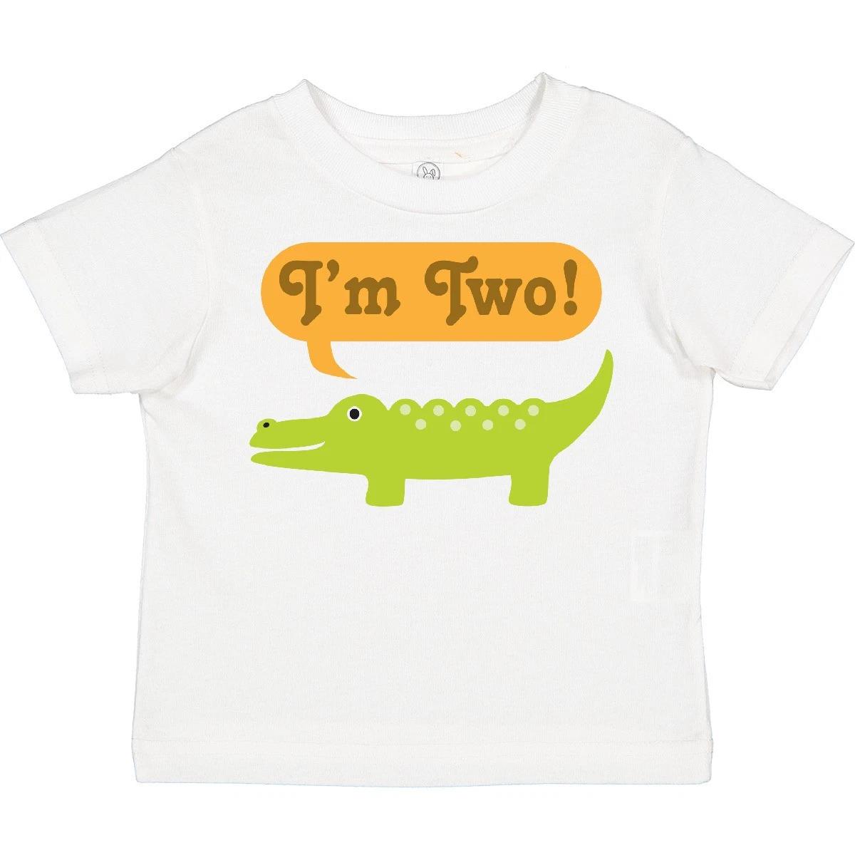 Inktastic I m Two Alligator 2nd Birthday Toddler kids boys T-Shirt Second Year Old Kids 150