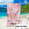 Custom Name Unicorn Fantasy  Microfiber Beach Towel Super Soft & Absorbent for Bath, Beach, Travel  Bath Time Accessory, Fan gifts