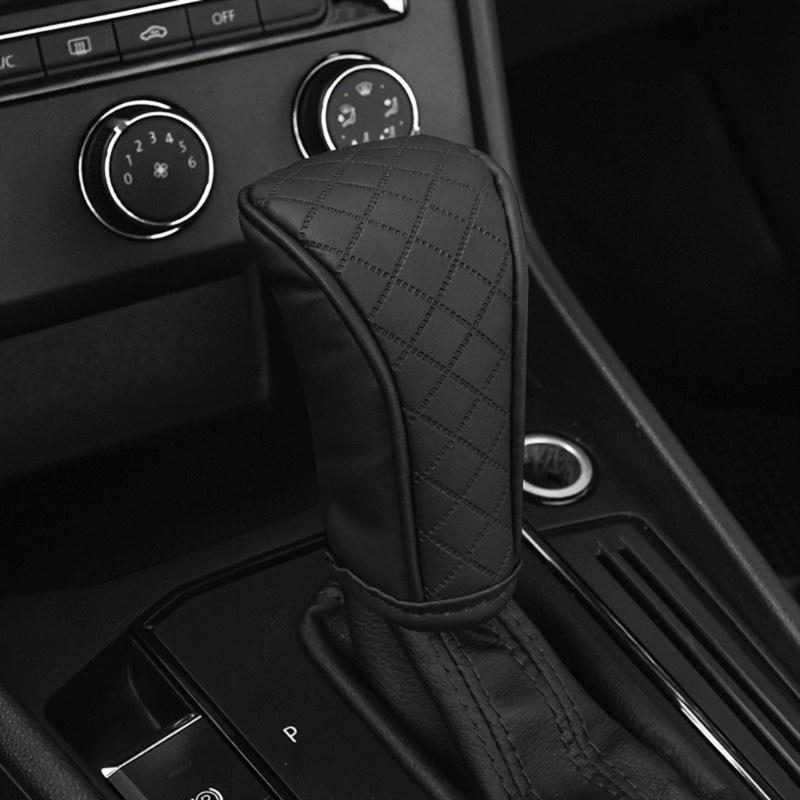 Leather Gear Shifts Knob Cover General Fit Breathable Shifter Protector Gear Shifts Knob Protections for Car Interiors