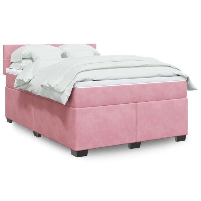 Maison Exclusive - Sommier à lattes de lit avec matelas Rose 140x190 cm Velours