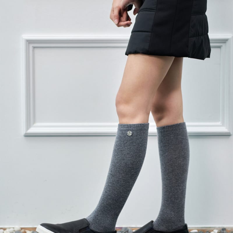 

носки до колена с эмблемой nitina cashmere M/GY Melange gray