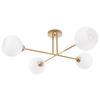 Asturia Gold Ceiling Lamp 4-Flat White Lampshade E27