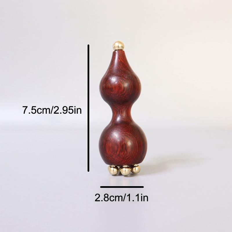 Facial Massager Point Massage Stick Calabash Shaped Brass Skincare Sandalwood Gua Sha Tool For Face And Eye Area