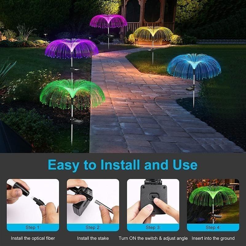 2023 lampada solare a LED lampada da esterno per meduse lampada da giardino IP65 impermeabile luci natalizie da giardino RGB Halloween Decorazione natalizia lampada da giardino Taraxacum