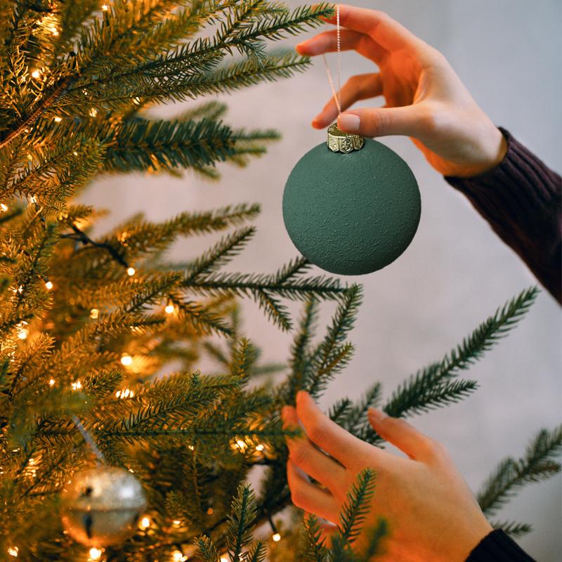 12 Pcs  6cm Christmas Ball Ornaments Creative Texture Xmas Tree Hanging Pendant Home Decor Xmas Party Noel Navidad Decoration