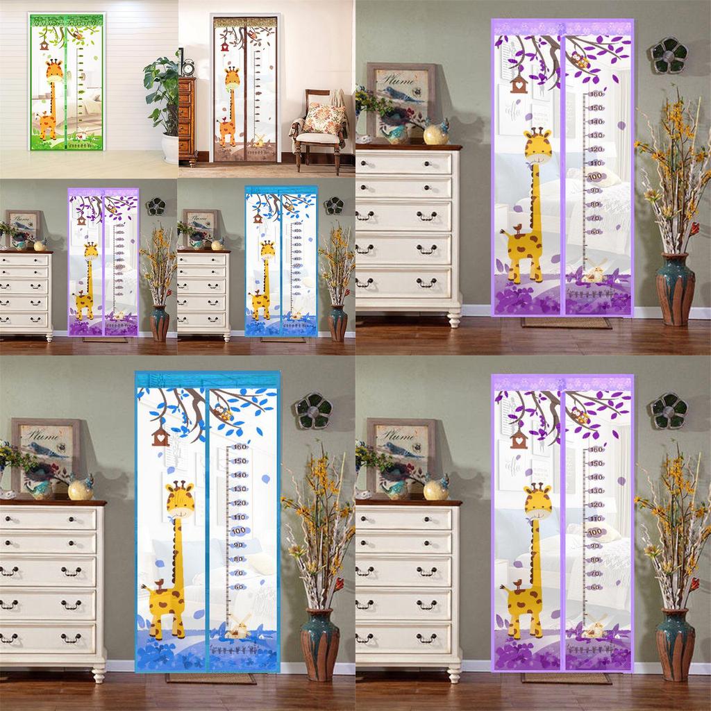 Curtain Mosquito Anti Net Magnetic Door Cartoon Pattern Automatically Shut Mesh