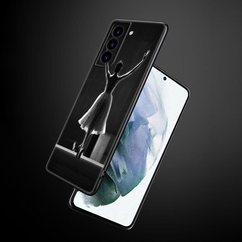 

Чехол для телефона с балериной для Samsung Galaxy S22 Pro S21 S20 Ultra FE S10 Lite 5G S10E S9 S8 Plus Мягкий ТПУ Черный чехол Samsung S8
