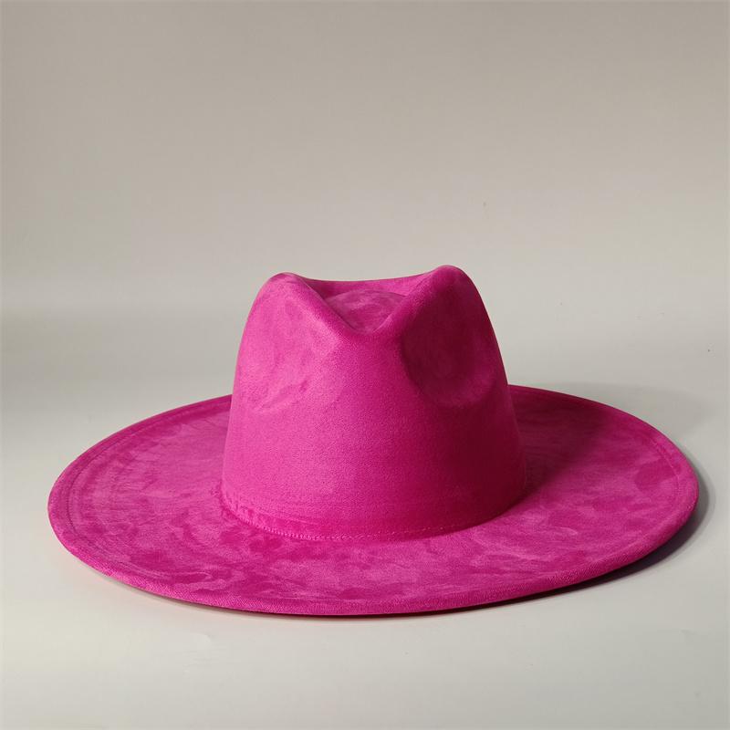 Cappelli Fedora Rancher in Camoscio Vegano Cappelli Vuoti per Burning Cuore Multicolore a Forma di Cappello 9.5cm Ala Unisex Cappello Jazz Cappello da Chiesa