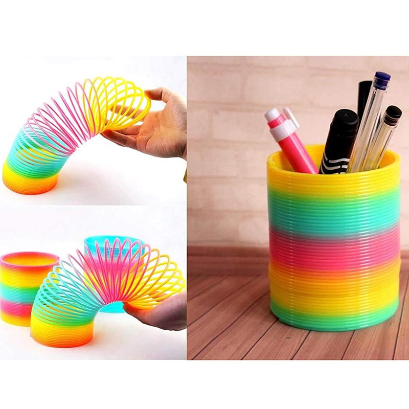 Color Rainbow Circle Funny Magic Toys Early Development Educational Folding Plastic Spring Coil Children'S Creative Magical Toys