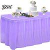 Birthday Party Table Plastic Fine Adhesive Strip Waterproof with Skirt Disposable 420x70cm Heavy-Duty Dining Cover