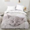 3D Duvet cover QuiltBlanketComfortable Case Luxury Bedding 135 140x200 150x200 200x220 for Home animal Cat Cute white