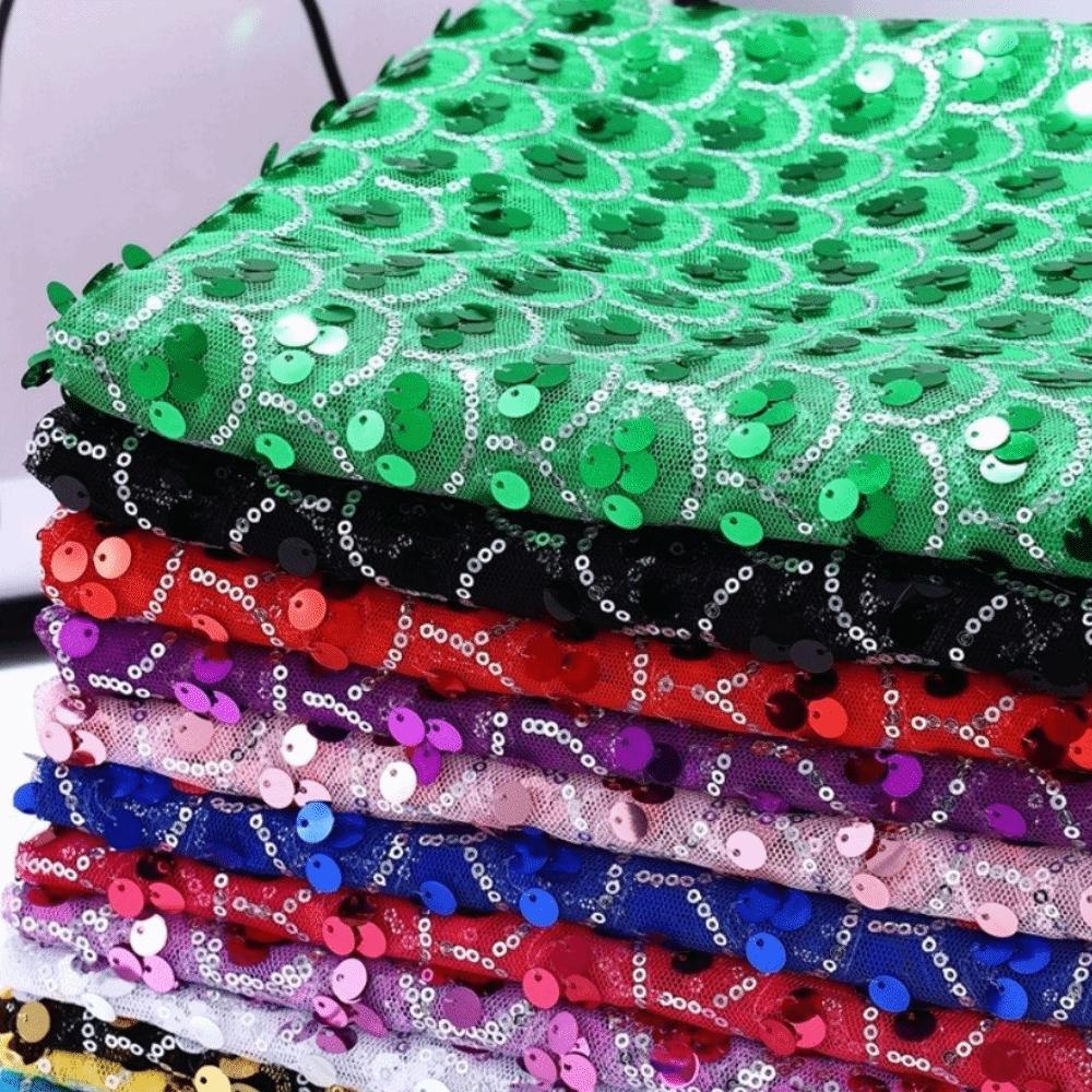 Encrypted Sequin Tulle Fabric DIY Sewing Material Paillette Fabric Sequins Backdrop Fabric