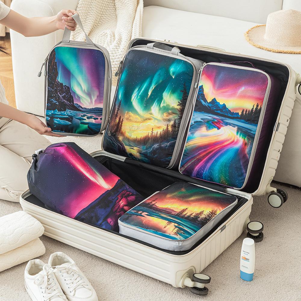 New Printed Compression Storage Bag5Portable Travel Clothes and Shoes Storage Bag Waterproof Luggage Organizer