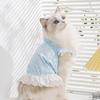 Exquisite Lace Cat Skirt Breathable Dog Princess Dress Simple Bow Print Dog Dress  Pet Supplies