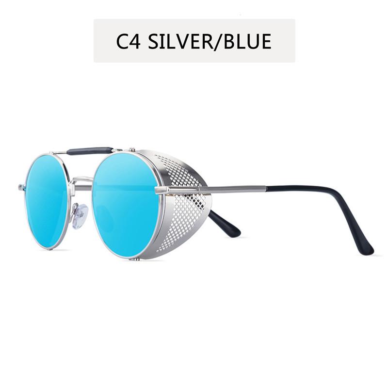 NEW Round Steampunk Sunglasses Men Women Fashion Metal Glasses Brand Design Vintage Sunglasses High Quality UV400