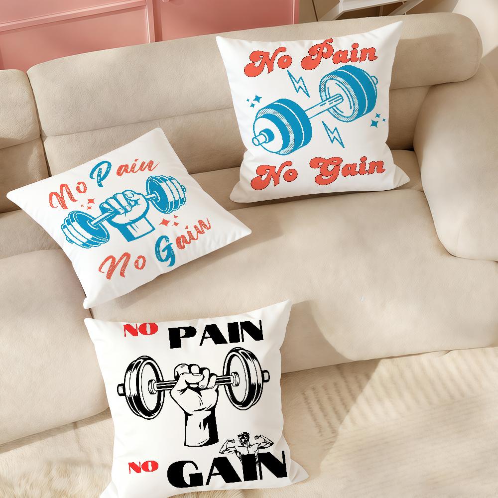 No Pain No Gain GYM Pillow Case Suitable For Bedrooms Living Rooms Cars Home Decoration