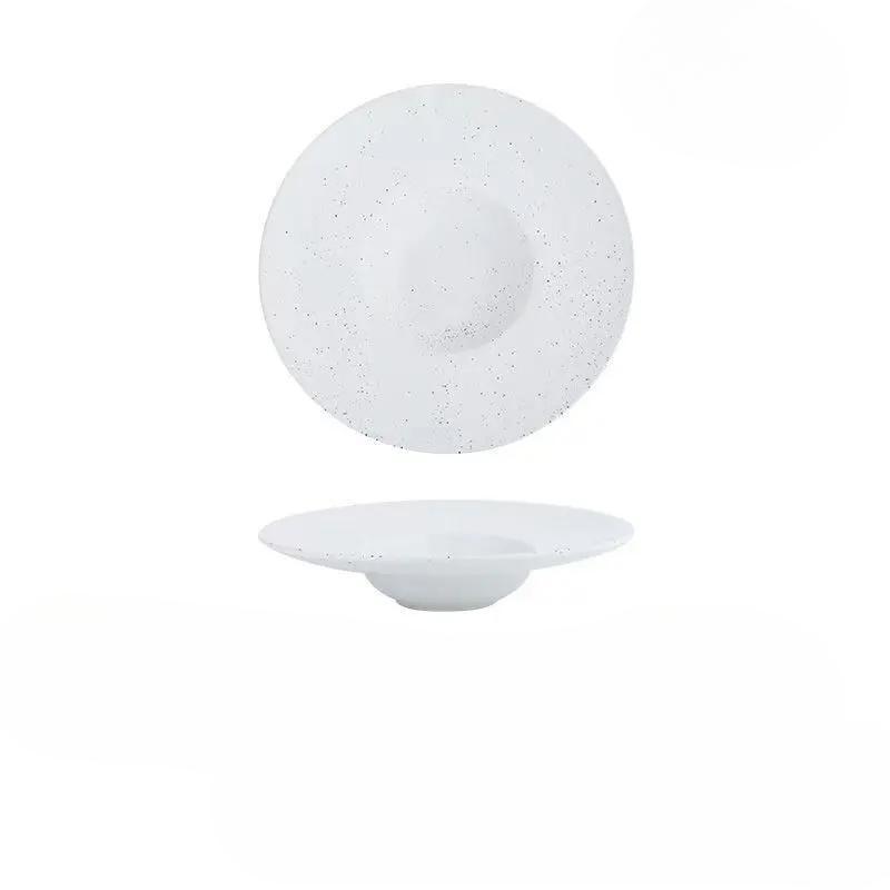 Italian Straw Hat Ceramic Plate Dinner Set Plates and Dishes Noodle Western Salad Plate Japanese Vintage Dish UFO Deep Soup