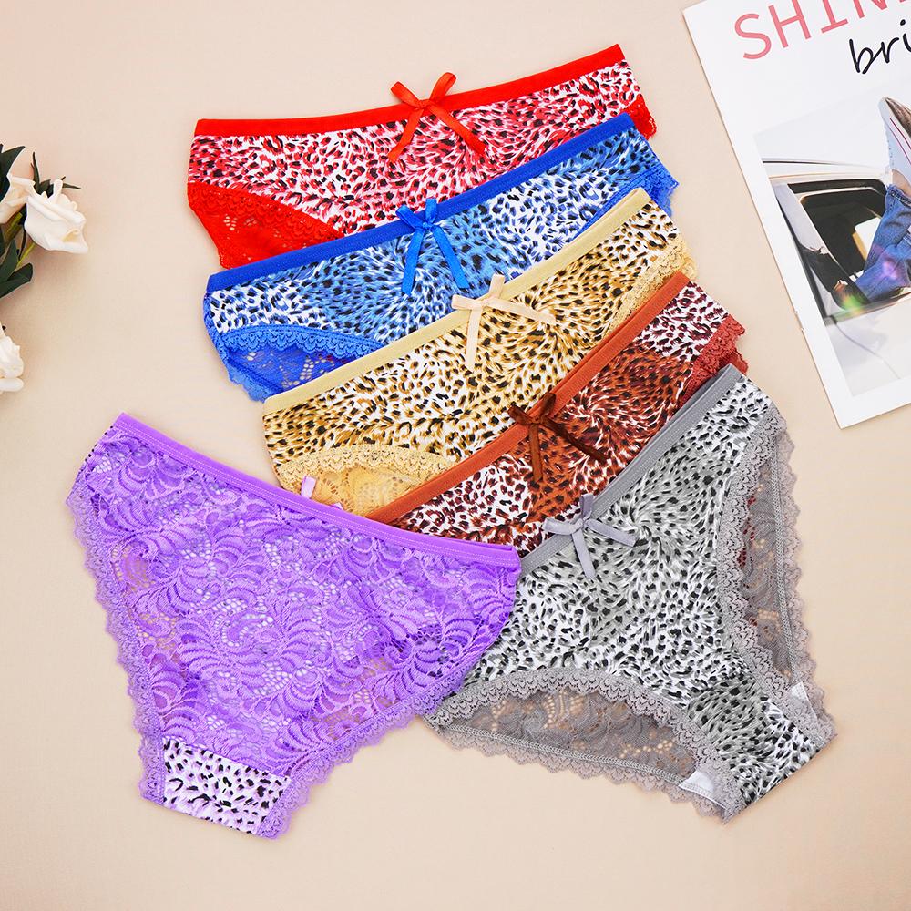 6 piezas sexy pantitas de algodón para mujeres ropa interior encaje Leopard  Brieft Lencería Underpanty comprar a buen precio — entrega gratuita,  reseñas reales con fotos — Joom