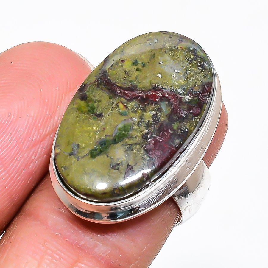 Natural Dragon Blood Gemstone 925 Sterling Silver Jewelry Ring Size 6 R0s70