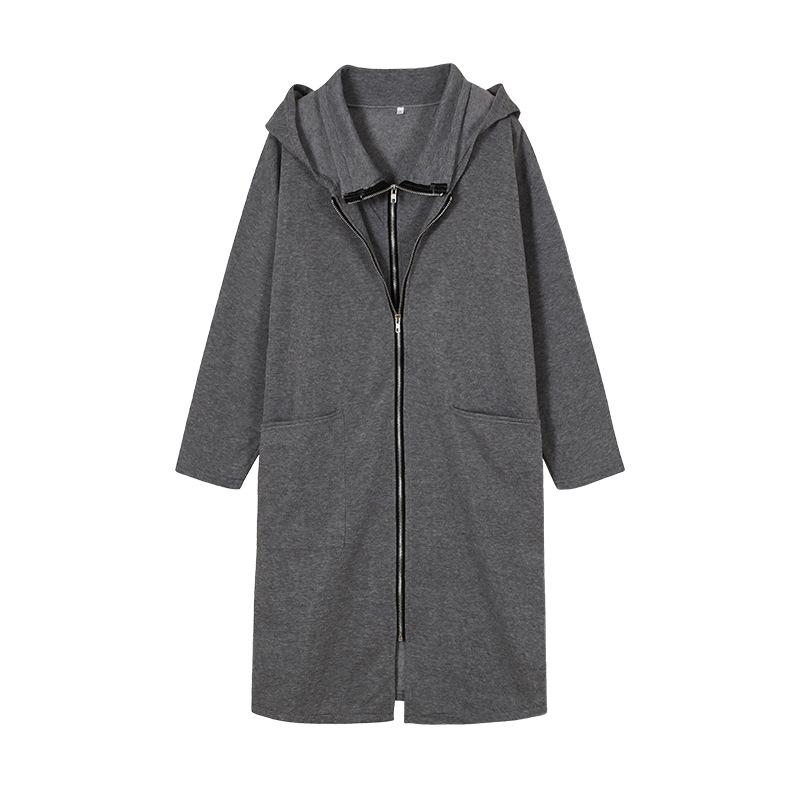 Women's 2024 Fast-Selling Zipper Hooded Pocket Sweatshirt, Mid-Length Two-Piece Loose Jacket