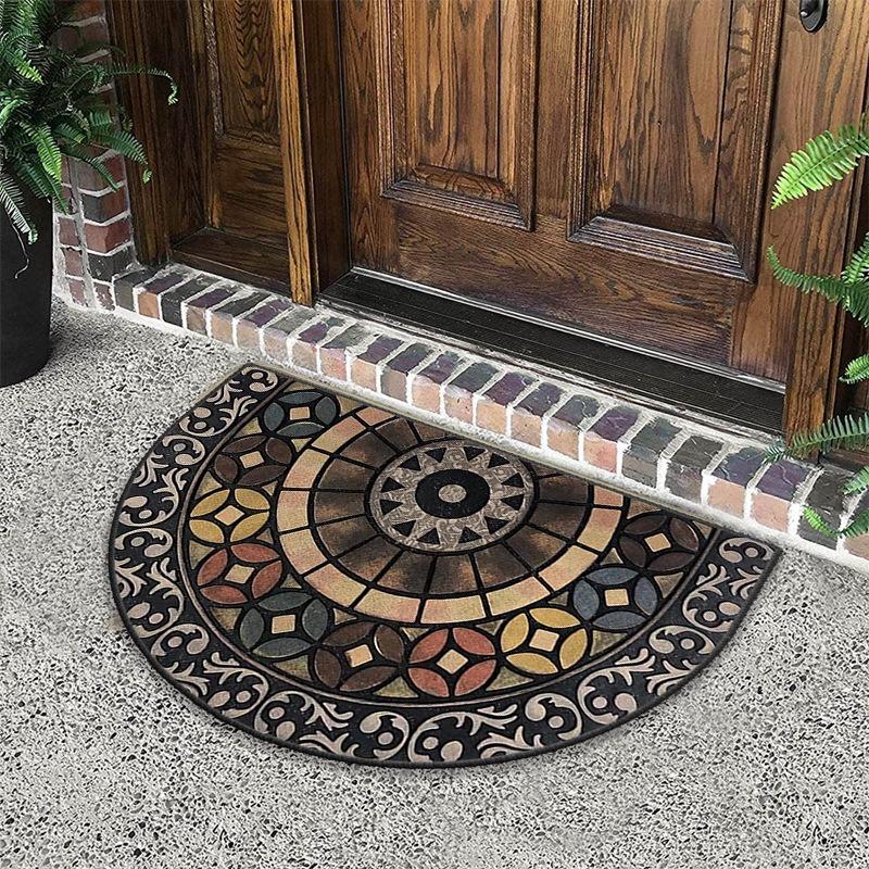 Halbkreisförmige Eingangsmatten Schmutzabweisend und Pflegeleicht Fußmatten Badezimmer Saugfähige und Rutschfeste Fußmatten