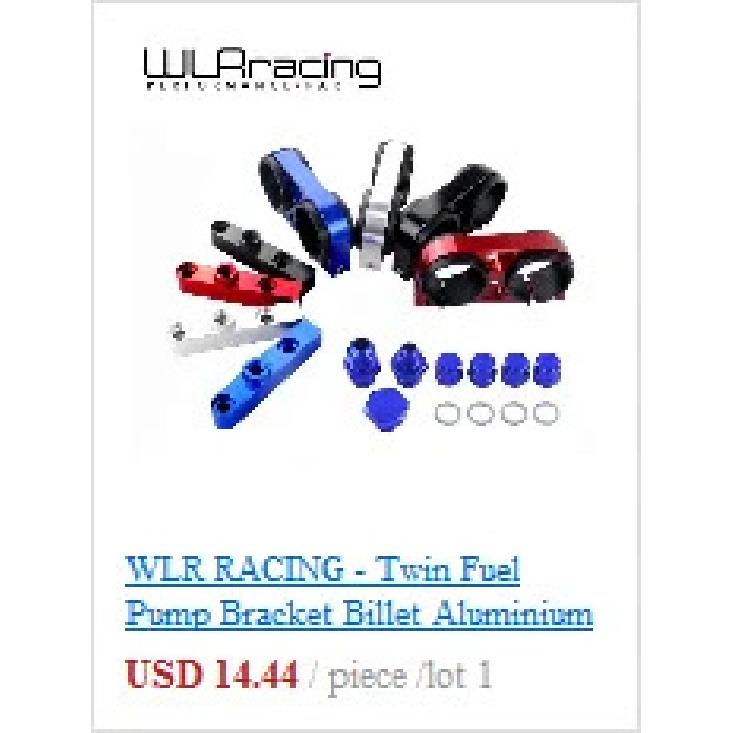 WLR - Twin Fuel Pump Bracket Billet Aluminium Assembly OUTLET Manifold In Black for 044 Fuel Pump With PQY Logo