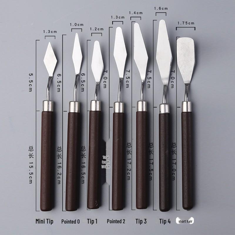 5-Piece Stainless Steel Palette Knife Set for Oil and Gouache Painting