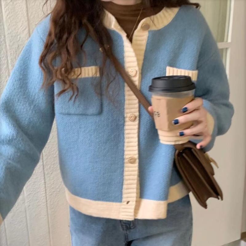 Autumn New Vintage O Neck Knitted Sweater Cardigans Women Elegant Casual Solid Loose Outer Knitted Cardigan Coat Women Fashion Winter Sweaters 25535