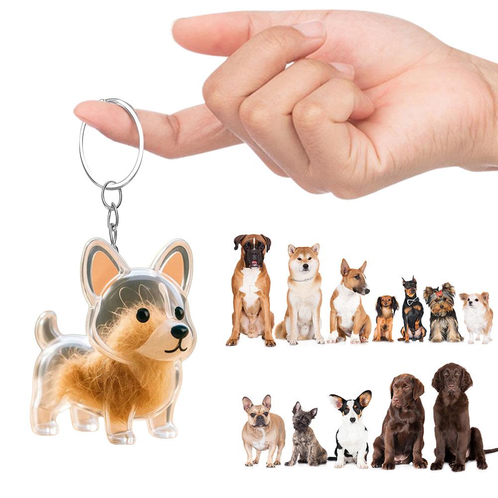 Dog Hair Storage Cute Pendant Keychain Bag Pendant Couple Car Key Chains Jewelry Souvenir Collection Gift Decoration Accessories