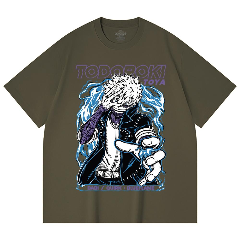 230 g/m² 100% Baumwolle My Hero Academia V11 Dabi Druck Unisex Schweres Baumwoll-T-Shirt