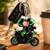 Mini Design Motorfiets Sleutelhanger 2D Plat Locomotief Mannen Hanger Tas Hangende Bedel Sleutel Decoratie