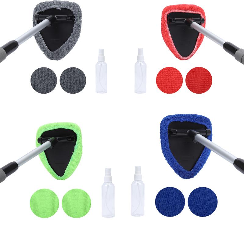 

Очиститель лобового стекла Инструмент для чистки окон из микрофибры с выдвижной ручкой Многоразовая тканевая насадка