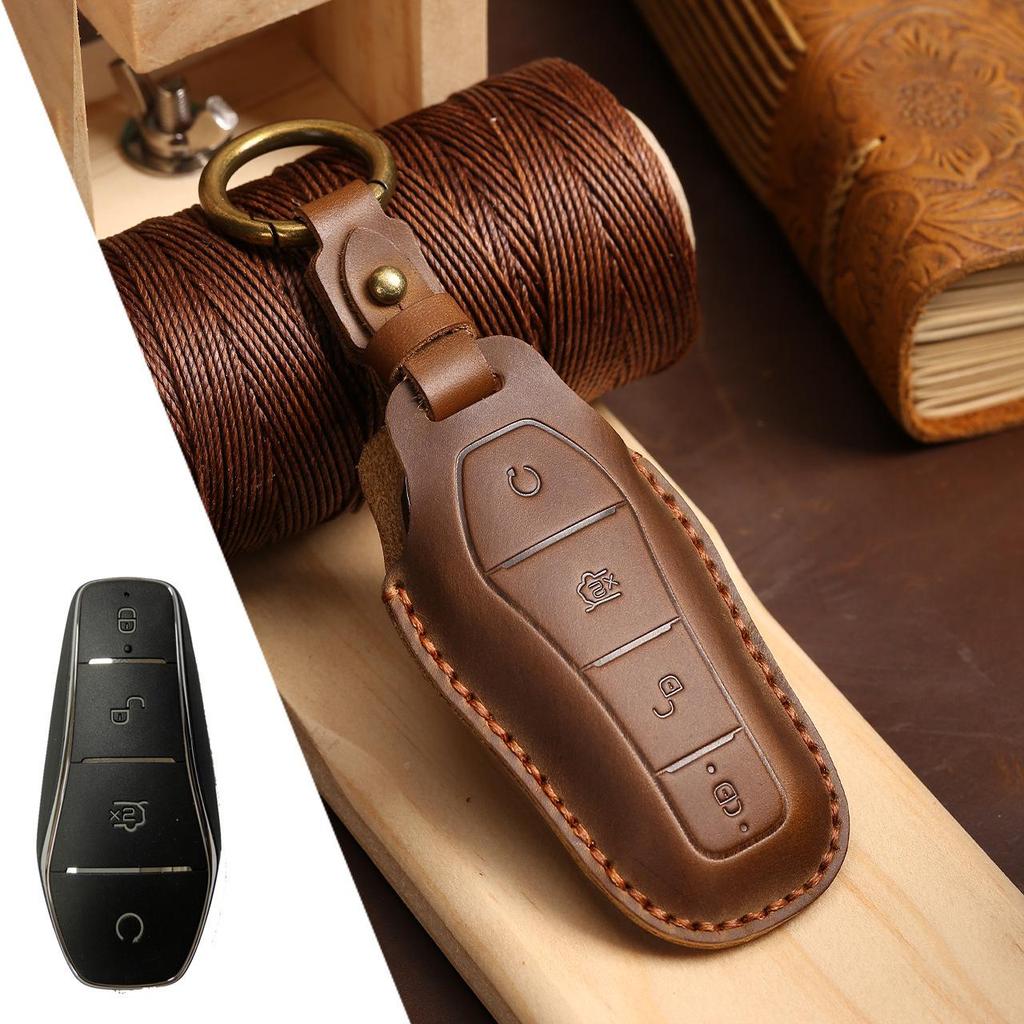 BYD Dolphin Qin Plus DMI Genuine Cowhide Car Key Case