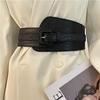 Retro Crocodile Grain PU Waist Belt with Pin Buckle and Elastic Waistband for Women