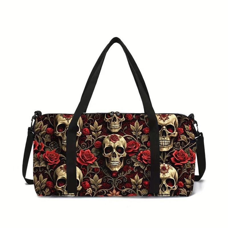 Luxe Nieuwigheid Coole Schedel 3D Geprint Grote Capaciteit Reistassen Vatvormige Crossbody Tas Buitensporttassen Sportschool Yoga Tas