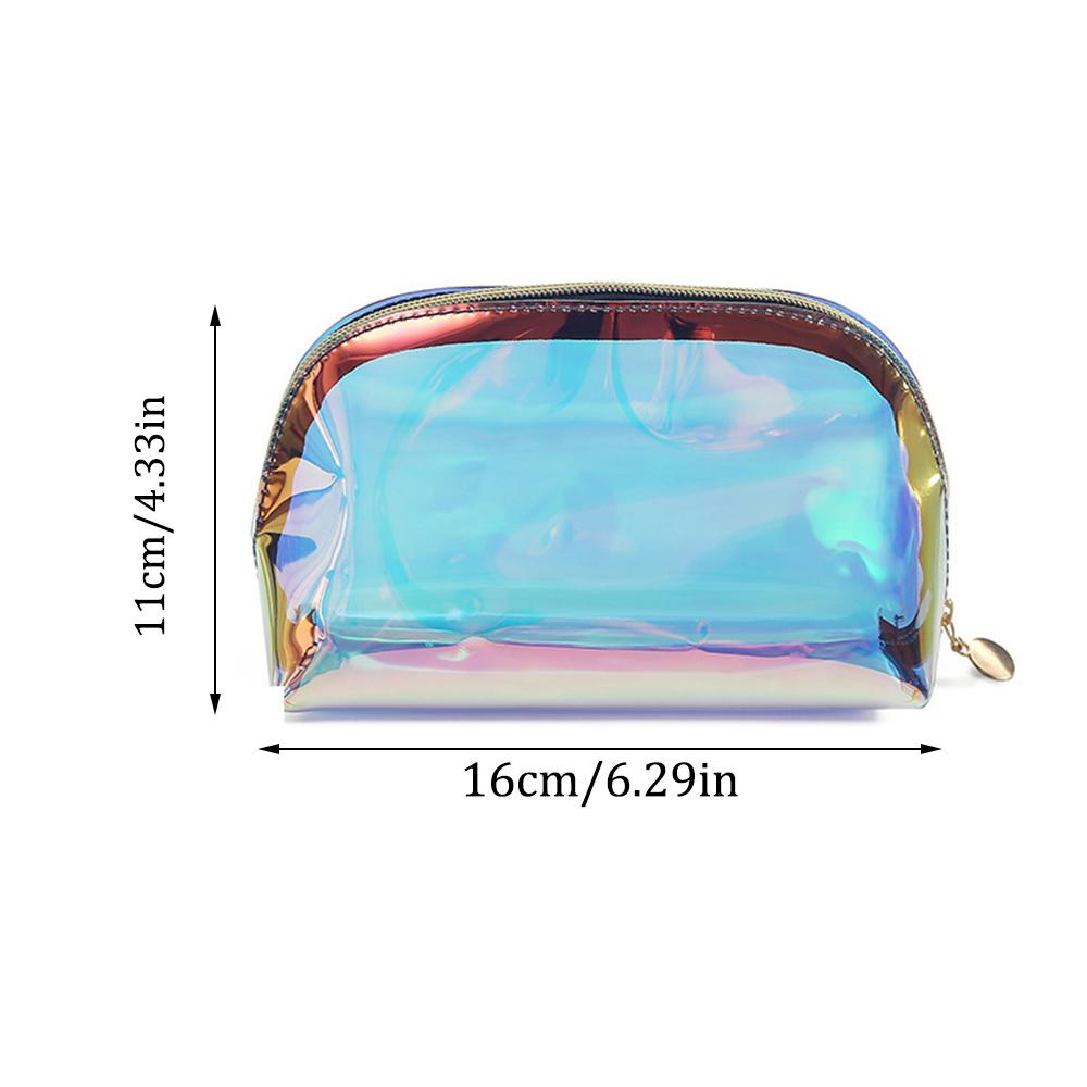 Makeup Bag Iridescent Cosmetic Bag with Zipper Waterproof Travel Makeup Organizer Glitter Makeup Bag for Home Office Travel Busi