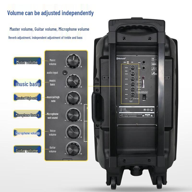 Malata M+9098 15-inch Portable PA Speaker CN plug (adapter included)