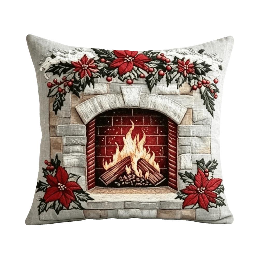 Cute 2D Flat Printing Christmas Pillow Covers Soft Flower Throw Cushion Case Ball Square Xmas Tree Pillowslip Car