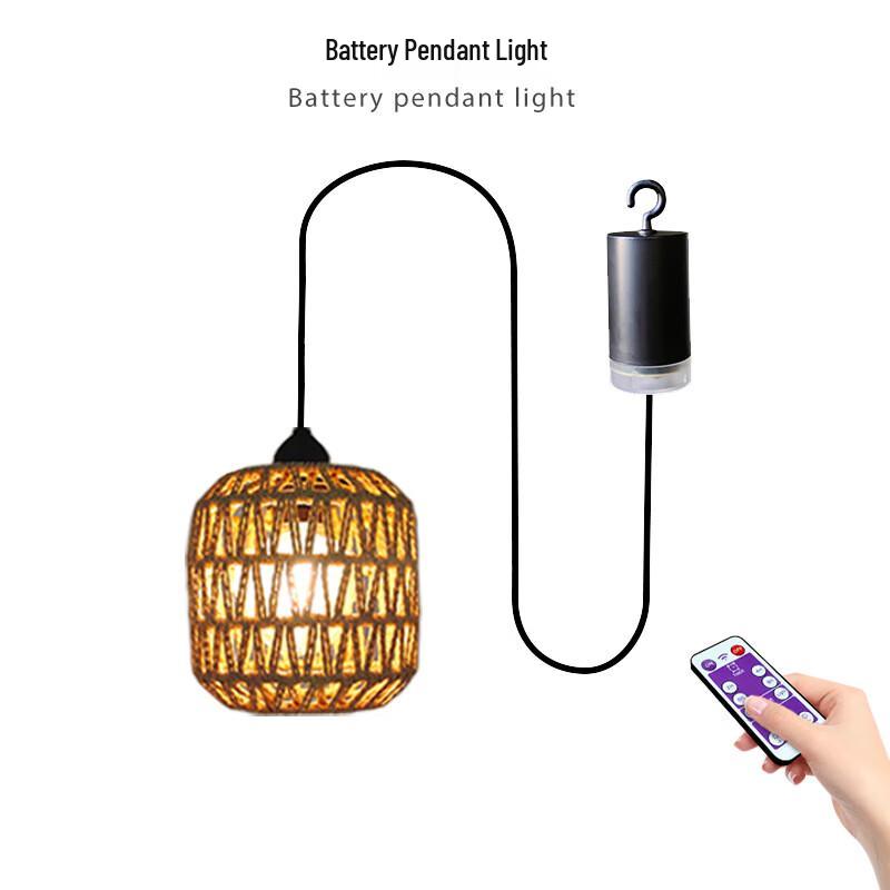Dream Bubble Rattan Pendant Lamp with Remote Control