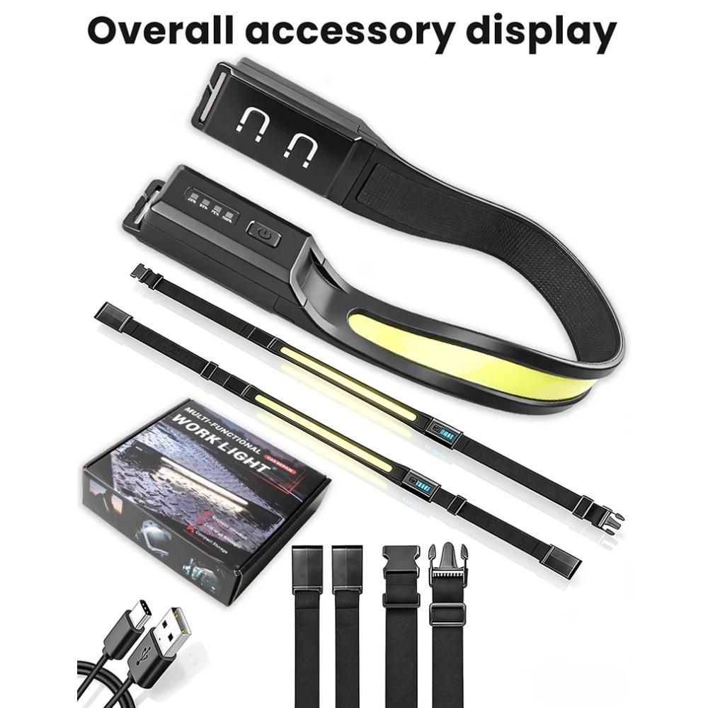 Rechargeable Work Light Magnetic LED Mechanic Bar for Car Repair Foldable Automotive Hood Lamp with Hooks Portable Bay Light for Workshop
